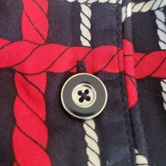 Talbots Nautical Rope Plaid Stripe Sleeveless Shirt Dress Size 2P - Picture 9 of 11